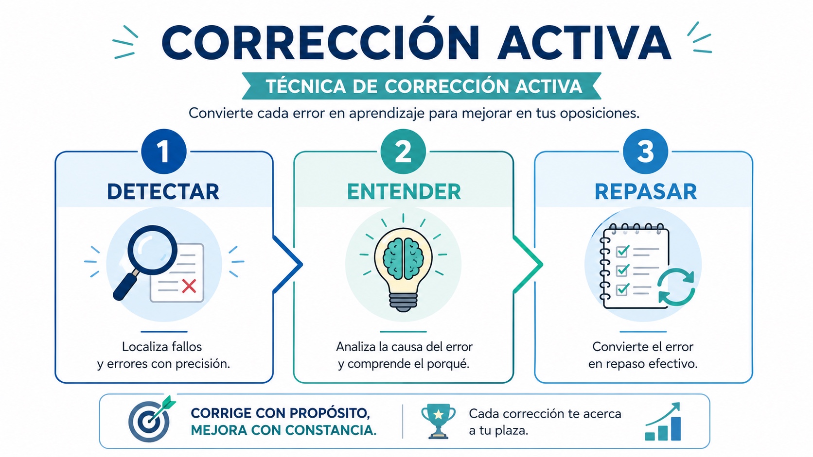 Esquema de la tecnica de correccion activa para test de oposicion