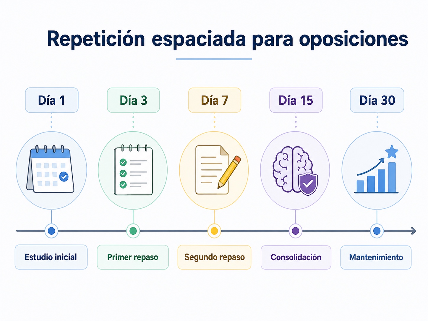 Esquema de repeticion espaciada para repasar oposiciones