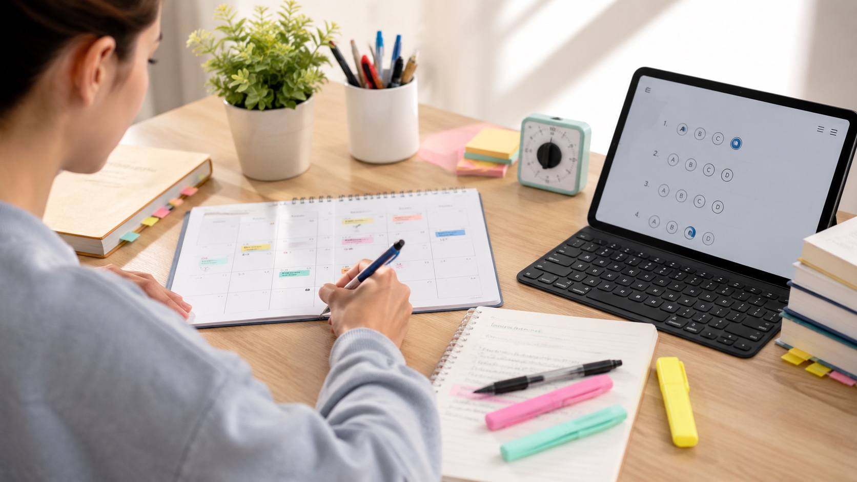 Repeticion espaciada para oposiciones con calendario de repasos y test